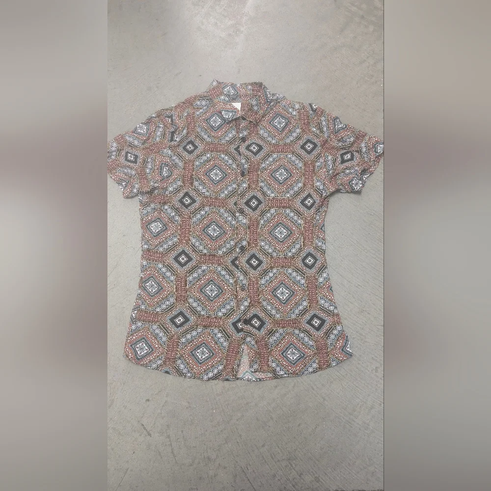 River Island Geometric Patterned Shirt, Small - Picture 2 of 7